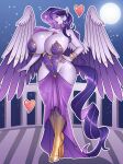  &lt;3 anthro big_breasts blue_eyes bracelet breasts choker clothing equid equine fan_character footwear full_moon fur hair hand_on_hip hasbro hi_res high_heels jewelry looking_at_viewer mammal moon my_little_pony nauth necklace night pegasus purple_body purple_fur purple_hair ring solo star wide_hips wings 