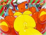  absurd_res anthro bedroom_eyes charmander christmas christmas_clothing clothing female generation_1_pokemon hi_res holidays inviting looking_at_viewer narrowed_eyes nintendo ornaments plushie pokemon pokemon_(species) seductive solo traditional_media_(artwork) video_games walter_sache 