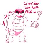  1:1 anthro briefs clothing dialogue eyewear hi_res koopa koopaling male mario_bros meme monochrome nintendo nipples pink_briefs pink_clothing pink_underwear roy_koopa scalie shell simple_background sketch solo sunglasses underwear video_games violet3d white_background 