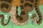  abdominal_bulge artistawesome feral forked_tongue kaa_(jungle_book) male python reptile rumbling_stomach scalie simple_background snake solo the_jungle_book tongue vore yellow_eyes 