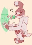  anthro blush crouching duo female five_nights_at_freddy&#039;s human lagomorph leporid long_tongue male male/female mammal mike_schmidt oral rabbit scottgames soulcentinel tongue vanny_(fnaf) video_games young 