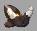  anthro anus balls black_body black_fur bodily_fluids butt clothing cum cum_in_ass cum_inside erection footwear footwear_only fur genital_fluids genitals glans grey_background hi_res league_of_legends leaking_cum leaking_precum legs_up looking_at_genitalia looking_at_penis looking_through looking_through_legs lying male mostly_nude on_back penis perineum pink_anus pink_glans precum precum_on_penis presenting presenting_hindquarters rear_view riot_games shoes shoes_only simple_background smite_(artist) solo spread_legs spreading veigar video_games yellow_eyes yordle 