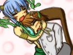  1boy 1girl hug lamia lowres mamono_girl_lover medusa medusa_(mamono_girl_lover) monster_girl monster_girl_encyclopedia snake 