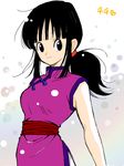  bare_shoulders black_eyes black_hair chi-chi_(dragon_ball) chichi dragon_ball dragonball girl hime_cut 