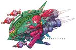  android bodysuit elmeth gelgoog_s_char_custom gundam mecha_musume mobile_suit_gundam nakayama_tooru pink_eyes pink_hair ponytail rocket weapon 