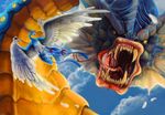  altaria bird blood dragon epic feathers gyarados highres leashe pokemon realistic scratch sea_dragon 