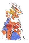  90s adon_(street_fighter) bengus blonde_hair eagle_(street_fighter) grin headband mongkhon multiple_boys orange_hair scar shirt shirtless short_hair sleeves_rolled_up smile spiked_hair street_fighter street_fighter_i street_fighter_zero_(series) 