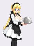  blonde_hair breasts cleavage glasses highres maid miyama_amehiko miyama_kannon 