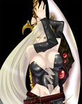  belt big_breasts blonde_hair blue_eyes breasts capcom cleavage detached_sleeves devil_may_cry erect_nipples female large_breasts long_hair maniera solo sword trish trish_(devil_may_cry) weapon 
