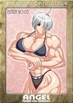  1girl abs angel_(kof) breasts extreme_muscles female flex flexing king_of_fighters kof muscle muscles muscular pose ren_(tainca2000) snk solo swimsuit 