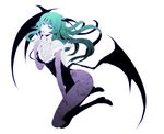  aqua_eyes aqua_hair capcom darkstalkers demon_girl long_hair morrigan_aensland pizaya s_tanly succubus vampire_(game) 