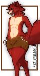  2022 anthro blush bulge canid canine claws clothed clothing curvy_figure digital_drawing_(artwork) digital_media_(artwork) eyeliner five_nights_at_freddy&#039;s fox foxy_(fnaf) fur girly hair hook_hand isthatweirdguy makeup male mammal partially_clothed scottgames simple_background smile solo teeth_showing thick_thighs video_games wide_hips 