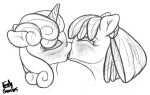  2019 accessory apple_bloom_(mlp) blush bow_ribbon digital_drawing_(artwork) digital_media_(artwork) duo earth_pony equid equine female female/female feral fetishsketches french_kissing friendship_is_magic hair hair_accessory hair_bow hair_ribbon hasbro hi_res horn horse kissing mammal monochrome my_little_pony pony ribbons signature simple_background sketch sweetie_belle_(mlp) unicorn white_background 