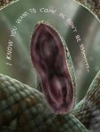  absurd_res amarali_(artist) ambiguous_gender feral green_body hi_res imminent_vore mouth_shot open_mouth python reptile scales scalie simple_background snake solo text 
