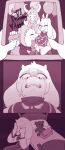  absurd_res anthro asgore_dreemurr asriel_dreemurr bodily_fluids chara_(undertale) coffeetoffee comic crying female group hi_res male plushie tears teddy_bear toriel undertale undertale_(series) video_games 