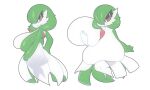  big_breasts breasts butt clothing dress female frown gardevoir generation_3_pokemon green_hair hair hand_on_breast hand_on_butt holding_breast huge_breasts humanoid hyper hyper_breasts kendalljt looking_at_viewer looking_back nintendo nipples not_furry pokemon pokemon_(species) red_eyes solo thick_thighs translucent translucent_clothing video_games white_body white_nipples 