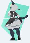  absurd_res animal_crossing anthro big_butt butt clothed clothing domestic_cat eyewear felid feline felis flait fur girly glasses grey_body grey_fur hi_res huge_butt legwear maid_uniform male mammal nintendo no_underwear raymond_(animal_crossing) solo thick_thighs thigh_highs uniform video_games 