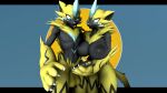  3d_(artwork) anthro areola balls big_breasts black_areola black_body black_breasts black_markings black_nipples black_penis blue_eyes breasts digital_media_(artwork) duo erection felid feline female fur generation_7_pokemon genitals hi_res humanoid_genitalia humanoid_penis legendary_pokemon luciamaribela lynx male male/female mammal markings nintendo nipples nude penis pokemon pokemon_(species) simple_background source_filmmaker standing video_games warfaremachine yellow_balls yellow_body yellow_fur zeraora 