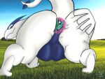  anal anal_vore anthro anus balls big_balls big_dom_small_sub big_hands blue_(kitsune) bluefoxoftheskies butt canid canine dominant duo feral field fox generation_2_pokemon genitals grass hand_on_butt hi_res hyper hyper_anus larger_feral larger_male larger_pred legendary_pokemon living_insertion lugia male male/male mammal nintendo plant pokemon pokemon_(species) presenting presenting_anus presenting_balls presenting_hindquarters presenting_to_viewer raised_tail size_difference smaller_male smaller_prey smug spread_butt spreading video_games vore white_body 