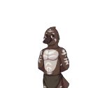  aboriginal anthro bodypaint bottomwear brown_eyes clothing dhurra lands_of_fire loincloth male mammal monotreme platypus saintbullart solo 