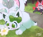  accidental_exposure alolan_form alolan_vulpix animal_genitalia animal_penis anus apple_inc. balls blush bodily_fluids bow_(ribbon) braixen canine_penis close-up cum embarrassed erection female feral flower freckles generation_6_pokemon genital_fluids genitals gingy_(gingy_k_fox) gingy_k_fox ipad juniper_(coffeefly) nintendo outside penis plant pokemon pokemon_(species) precum public public_exposure pussy regional_form_(pokemon) stare video_games 