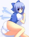  ash_(pixiv) ass bad_id bad_pixiv_id blue_eyes blue_hair cirno panties solo touhou underwear wings 