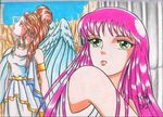  athena goddess jewelry kido_saori kidou_saori long_hair lots_of_jewelry purple_hair saint_seiya saori_kido 