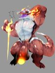  anthro balls big_penis erection generation_9_pokemon genitals hi_res humanoid male mame02550912 muscular muscular_male nintendo open_mouth pecs penis pokemon pokemon_(species) skeledirge solo surprise vein veiny_penis video_games 