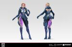  absurdres apex_legends apex_legends_mobile artist_name blonde_hair blue_footwear blue_gloves blue_jacket bracelet breasts collarbone cyborg earrings english_commentary eyeshadow full_body gloves high_heels highres hoop_earrings jacket jewelry loba_(apex_legends) makeup medium_breasts multicolored_hair multiple_views official_alternate_costume open_hands pink_hair prima_danger_loba purple_eyes purple_eyeshadow reference_sheet sidecut smile streaked_hair zjl_baiqishi 