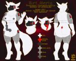  anthro balls cybernetics cyborg fluffy fluffy_tail genitals herm hi_res intersex kuri_akarto machine model_sheet muscular neifaren penis prehensile_penis protogen solo strong_female 