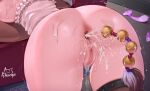  1boy 1girl achromaru after_anal anal_beads anus ass ass_focus censored condom cum cum_in_ass frills hololive mosaic_censoring pussy pussy_juice sakamata_chloe sex_toy shiny shiny_skin skindentation thighhighs used_condom virtual_youtuber 