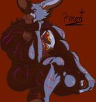  anthro bow_tie claws five_nights_at_freddy&#039;s five_nights_at_freddy&#039;s_4 fur hi_res intersex intersex/intersex lagomorph leporid male mammal muscular muscular_anthro muscular_male nightmare_bonnie_(fnaf) pinumontbalou rabbit scar scottgames sharp_claws solo video_games 