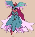  ancient_pokemon blue_body blue_feathers blue_skin breasts cleavage clothed clothing digital_media_(artwork) feathers female flutter_mane generation_9_pokemon ghost giant_hand hair humanoid jinti_(artist) navel navel_piercing nintendo paradox_pokemon piercing pokemon pokemon_(species) purple_veil red_sclera ring skimpy solo spirit thick_thighs veil video_games yellow_eyes 