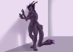  absurd_res anthro digitigrade dirokuvu fur hi_res lee_surge male muscle_tone purple_body purple_fur solo vernid 