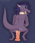  anthro anus bodily_fluids bopoop butt cum dildo dragon fakemon feet genital_fluids genitals hi_res male narrowed_eyes penis perineum presenting presenting_anus presenting_balls presenting_penis rear_view sex_toy solo tongue tongue_out toy zoham 