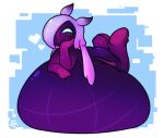  &lt;3 anthro belly big_belly butt digital_creature epic_games female foamytail fortnite glistening glistening_belly glistening_butt glowing glowing_eyes hair hair_over_eye hand_on_cheek hyper hyper_belly inflation long_hair lying on_front one_eye_obstructed overweight overweight_female purple_body purple_hair solo tarr_(fortnite) video_games white_eyes wireframe 