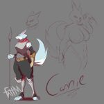  absurd_res anthro breed_conquest canid canine canis fattmana female hi_res mammal model_sheet pose sketch solo standing wolf 