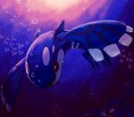  air_bubble black_sclera blurry bubble colored_sclera commentary_request fish highres kyogre luvdisc mozu_(teluto) no_humans open_mouth pokemon pokemon_(creature) remoraid sharp_teeth shellder teeth underwater yellow_eyes 