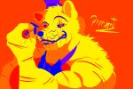  anthro barazoku biceps bow_tie clawed_fingers claws clothing fangs five_nights_at_freddy&#039;s five_nights_at_freddy&#039;s_4 hat headgear headwear hi_res male male/male musclebear muscular muscular_anthro muscular_male nightmare_fredbear_(fnaf) pinumontbalou red_eyes scar scottgames smile smiling_at_viewer solo teeth teeth_showing ursid ursine video_games whiskers 