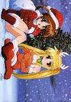  christmas fate_testarossa mahou_shoujo_lyrical_nanoha okuda_yasuhiro pantsu takamachi_nanoha 