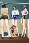  4girls all_fours aoyama_minako bdsm black_hair breasts brown_hair escalation femdom femsub high_heels huziwara_noriko inoue_takuya legs miniskirt multiple_girls purple_hair saijo_kanako school_uniform schoolgirl shoes short_skirt skin_tight skirt tatsuki_haruka teacher yuri 