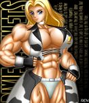  abs bikini blonde_hair blue_eyes breasts dixie_clements dixie_clemets extreme_muscles female large_breasts muscle muscles muscular muscular_female ren_(tainca2000) rentb rumble_roses solo swimsuit 