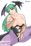  blush breasts capcom champ+ cleavage darkstalkers demon_girl morrigan_aensland smile succubus vampire_(game) 