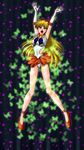  aino_minako arms_up bishoujo_senshi_sailor_moon blonde_hair blush breast breasts butterflies butterfly h@ruki hair_ribbon nipples open_mouth orange_box_(haruki) ribbon sailor_venus torn_clothes 