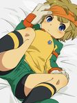  alternate_costume artist_request bad_id bike_shorts blue_eyes brown_hair child footwear headband inazuma_eleven inazuma_eleven_(series) male male_focus shota soccer_uniform socks sportswear tachimukai_yuuki 