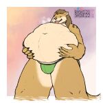  abdominal_bulge anthro belly digestion felid first_person_view fuzzy gabriel_fahn hi_res lion male mammal overweight pantherine rashishibe sagging_belly slightly_chubby solo vore 