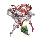  2girls antlers apple armor bangs basket boots breastplate breasts christmas_tree christmas_wreath cordelia_(fire_emblem) detached_sleeves fake_antlers fire_emblem fire_emblem_awakening fire_emblem_fates fire_emblem_heroes food frilled_skirt frills fruit garter_straps green_ribbon hair_ornament holding holding_basket holding_food holding_fruit holding_polearm holding_weapon long_hair mistletoe_hair_ornament mother_and_daughter multiple_girls official_alternate_costume official_art polearm red_eyes red_hair reindeer_antlers ribbon selena_(fire_emblem_fates) shoulder_armor skirt small_breasts thigh_boots thighhighs thighs twintails v-shaped_eyebrows very_long_hair weapon 