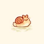  ambiguous_gender black_eyes feral gastropod gastropod_shell grass hybrid lagomorph leporid looking_at_viewer mammal mollusk mollusk_shell plant rabbit shell simple_background snail solo supichu white_background 