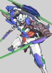  absurdres dual_wielding gundam gundam_00 gundam_00_festival_10_&quot;re:vision&quot; gundam_exia gundam_exia_repair_iv highres holding holding_sword holding_weapon machinery mecha no_humans robot sa/tsu/ki shield short_sword solo sword weapon 