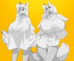  anthro big_breasts breasts camel_toe canid canine cheek_tuft clothed clothing collar crackiepipe denisse digital_media_(artwork) facial_tuft female fingers fox fur hair holding_object huge_breasts long_hair looking_at_viewer mammal monochrome open_mouth open_smile simple_background smile solo standing teeth tuft 